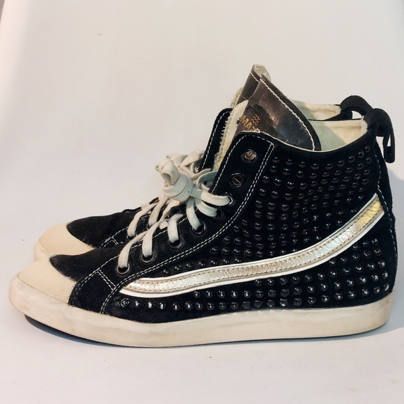 Primabase black suede & leather studded hi-top sneakers, EU40, EUC - Picture 10 of 16